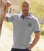 Pack of 2 Men's Piqué Knit Polo Shirts with Short Sleeves