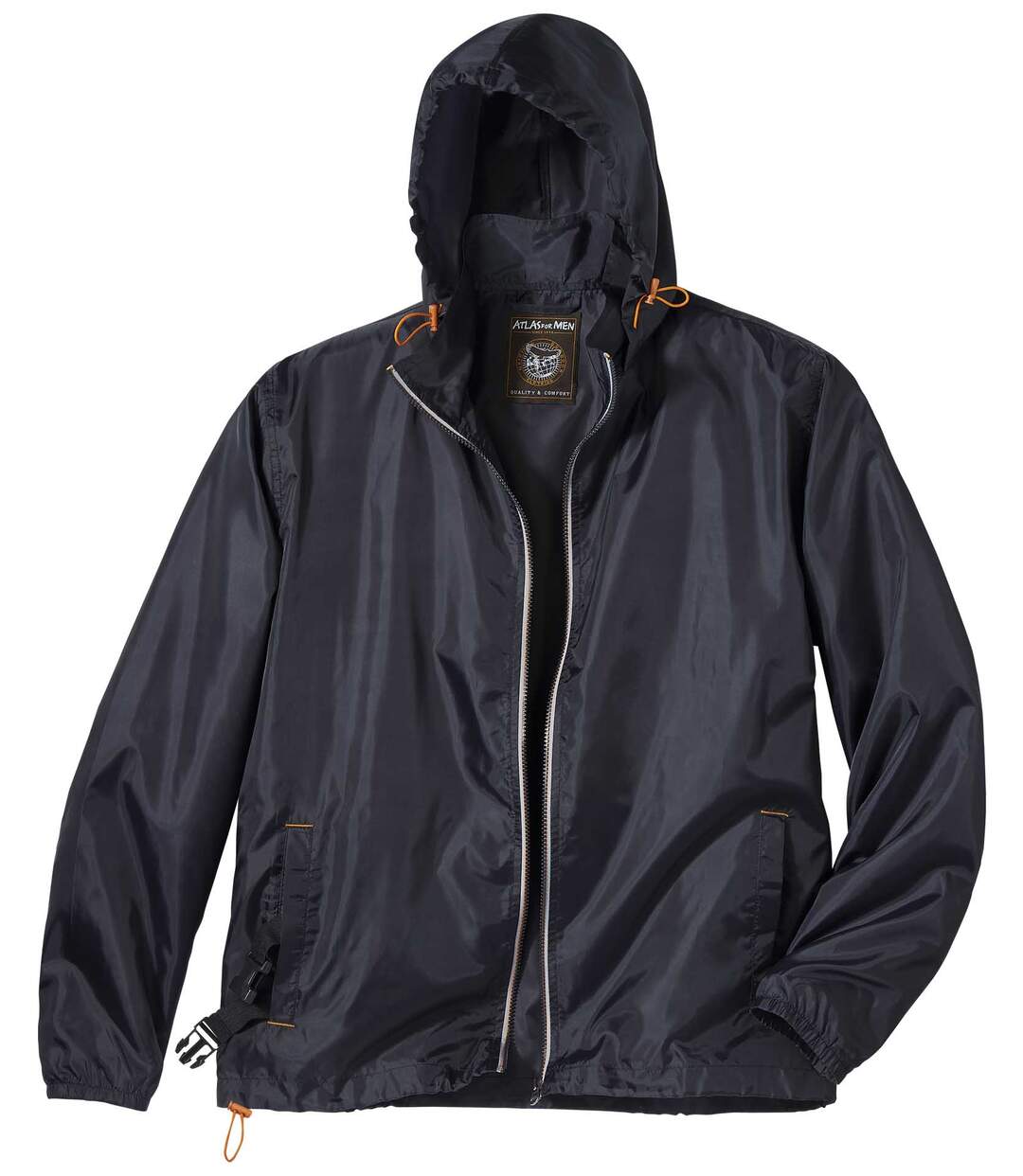 Men's Dark Grey WaterRepellent Windbreaker Jacket Full Zip Atlas
