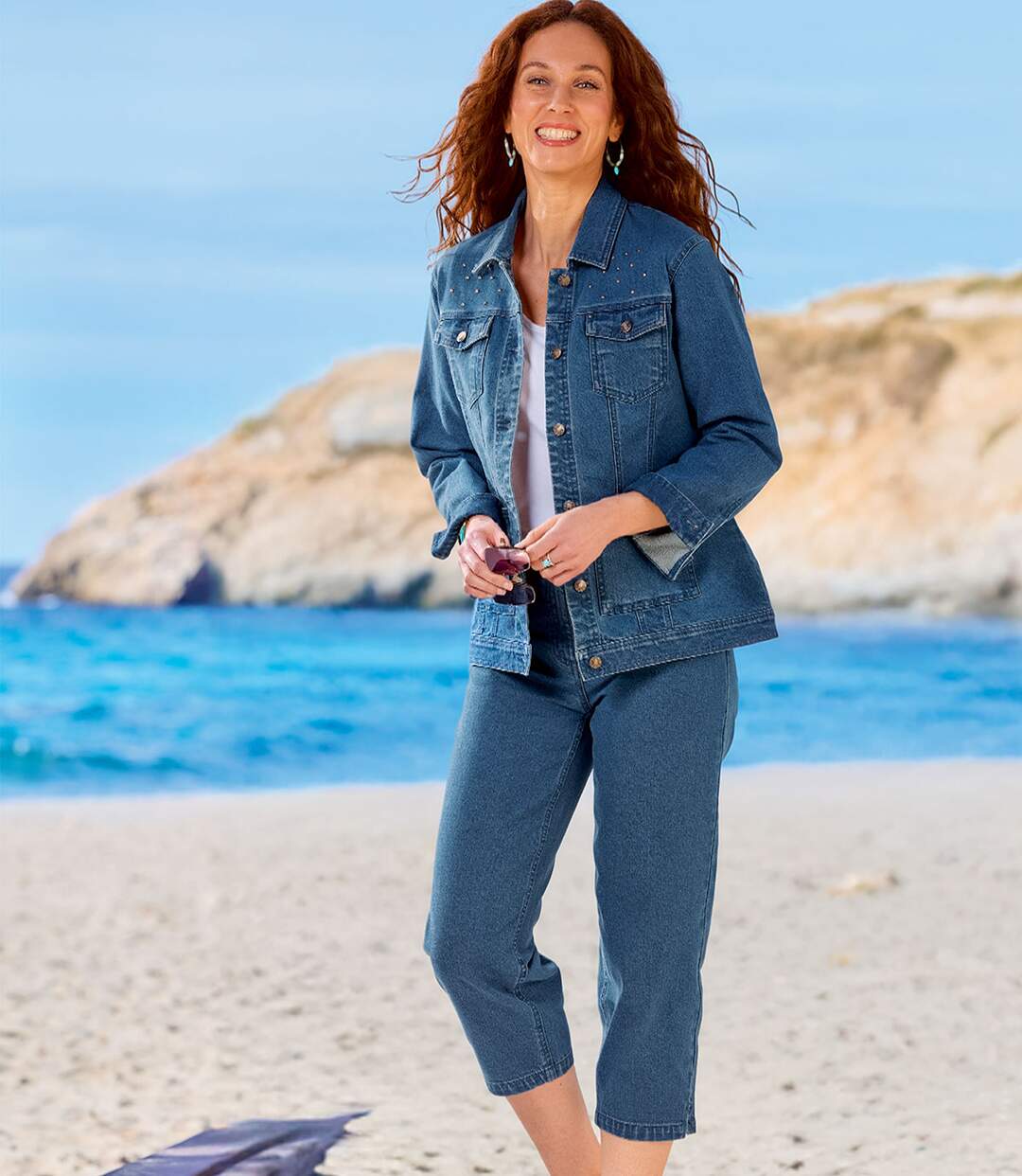 Women's Blue 7/8-length Jeggings-4