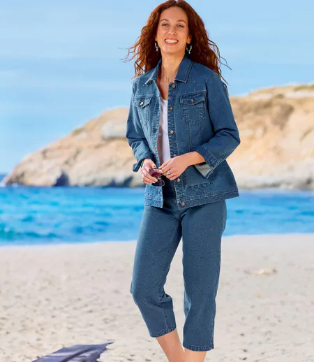 Women's Blue 7/8-length Jeggings