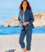 Women's Blue 7/8-length Jeggings-4