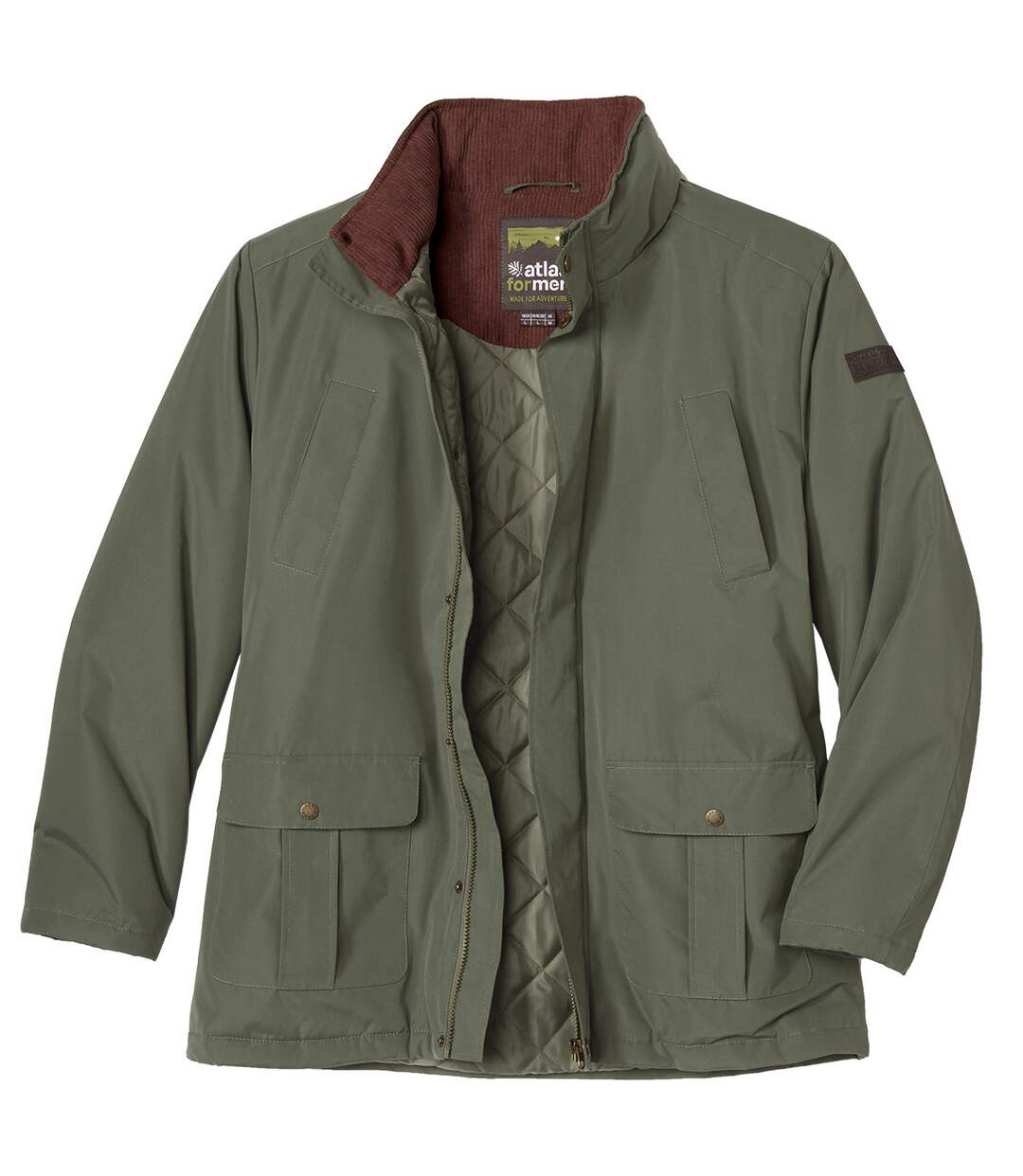 Men's Khaki Parka - Corduroy Collar-6