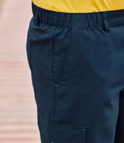 Men's Navy Microfibre Cargo Shorts 