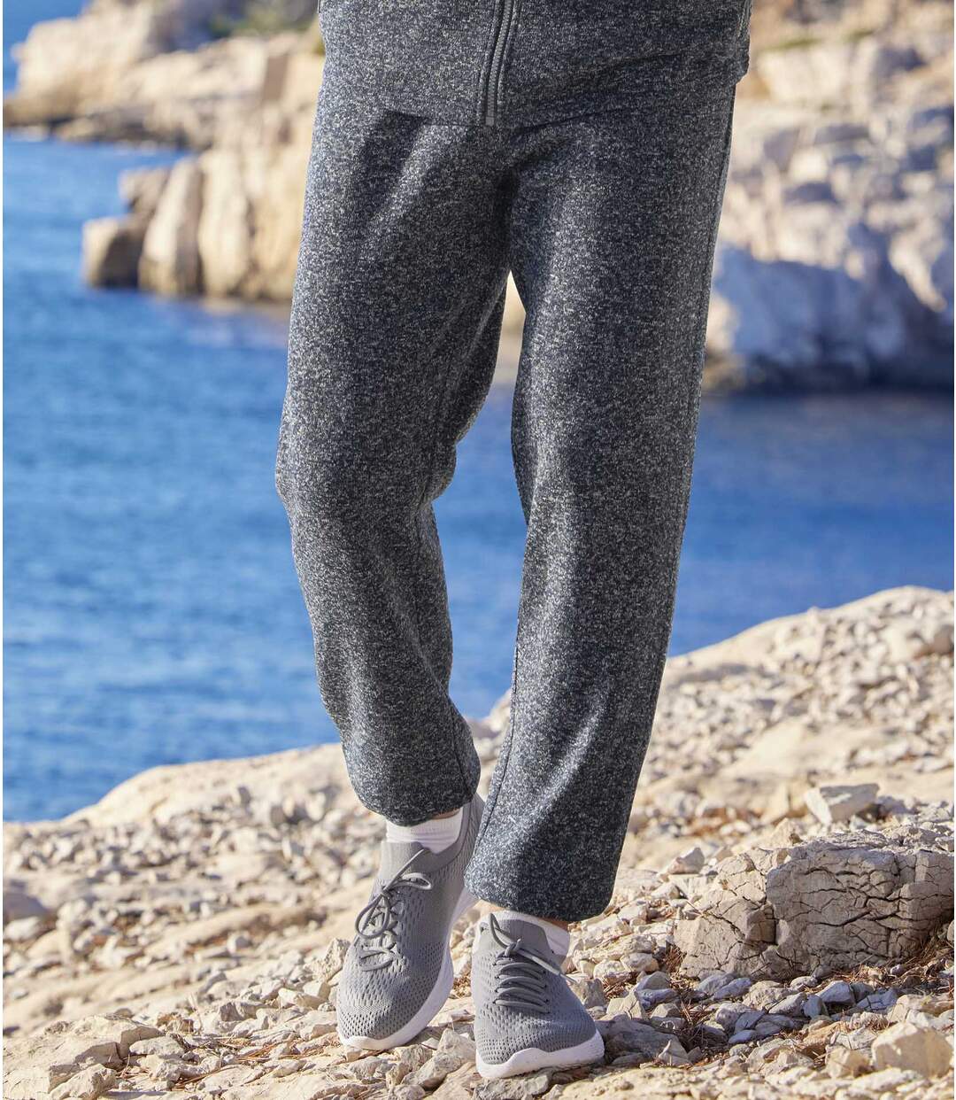 Men's Navy Brushed Fleece Sweatpants  Atlas For Men