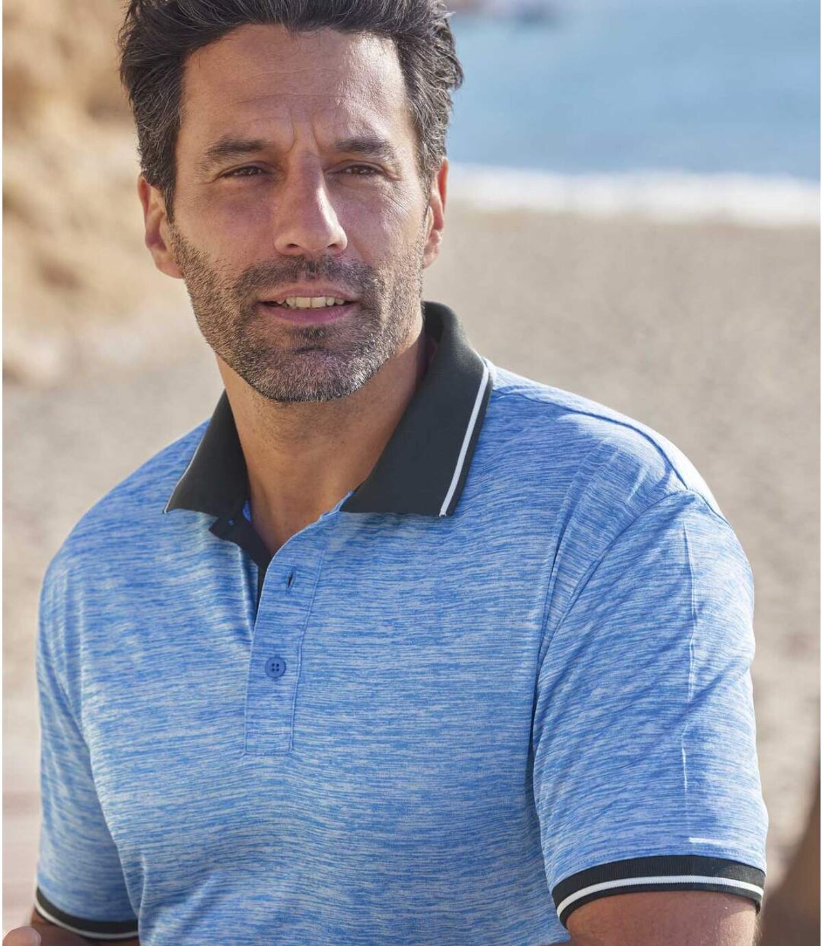 2er-Pack melierte Poloshirts Sport Atlas For Men