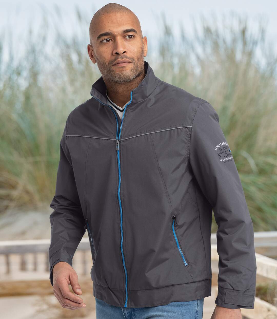 Men's Water-Repellent Windbreaker Jacket - Full-Zip