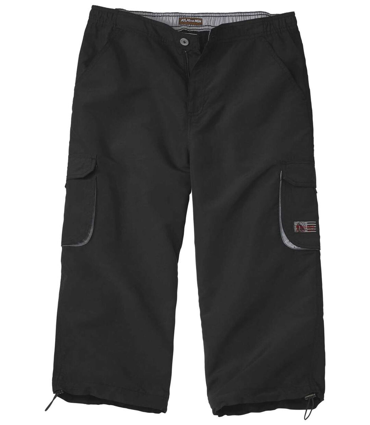 Men's Black Cropped Cargo Pants Atlas For Men