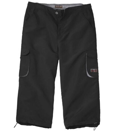 Men's Black Cropped Cargo Pants