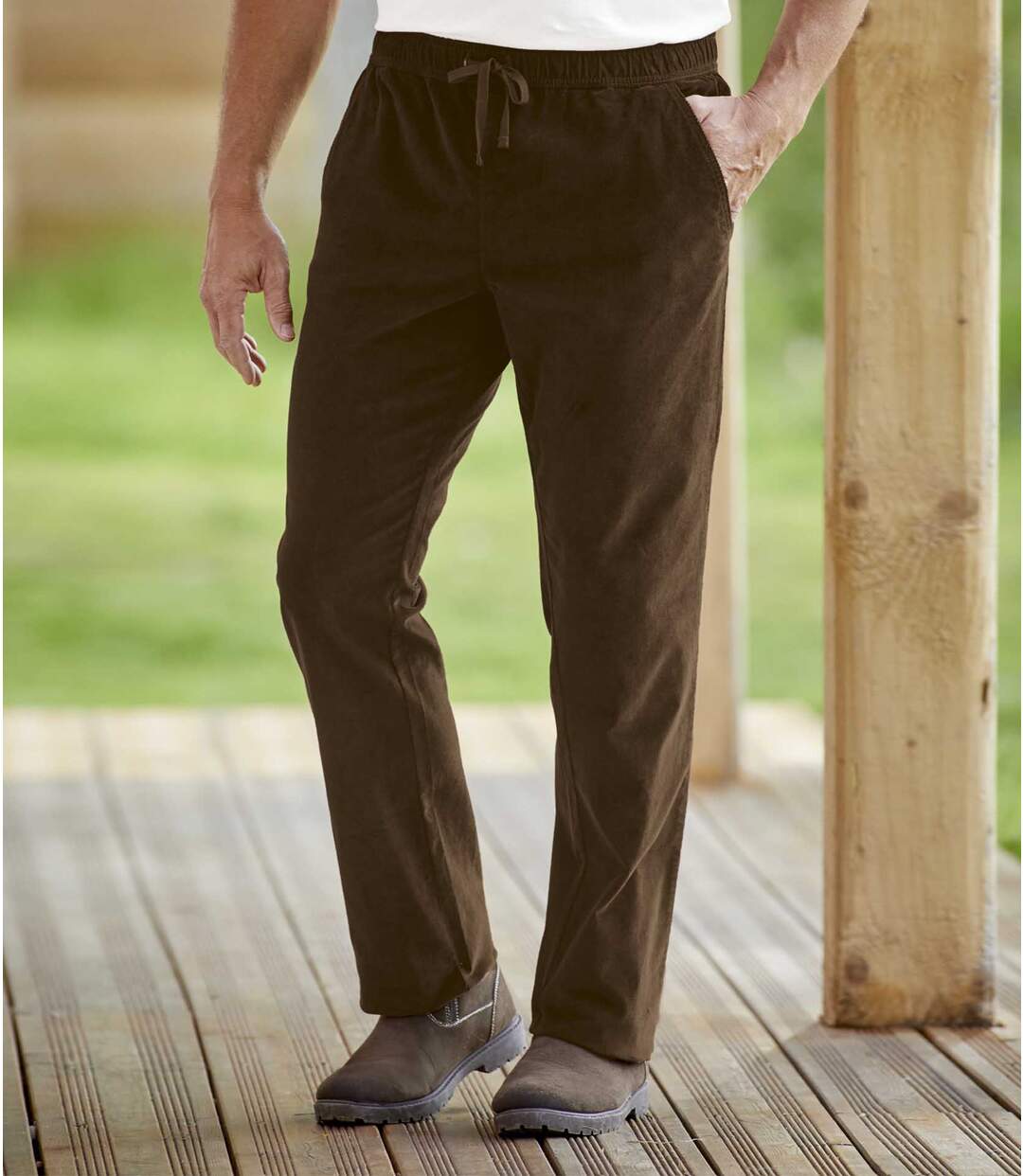 Sztruksowe spodnie z gumką Atlas For Men