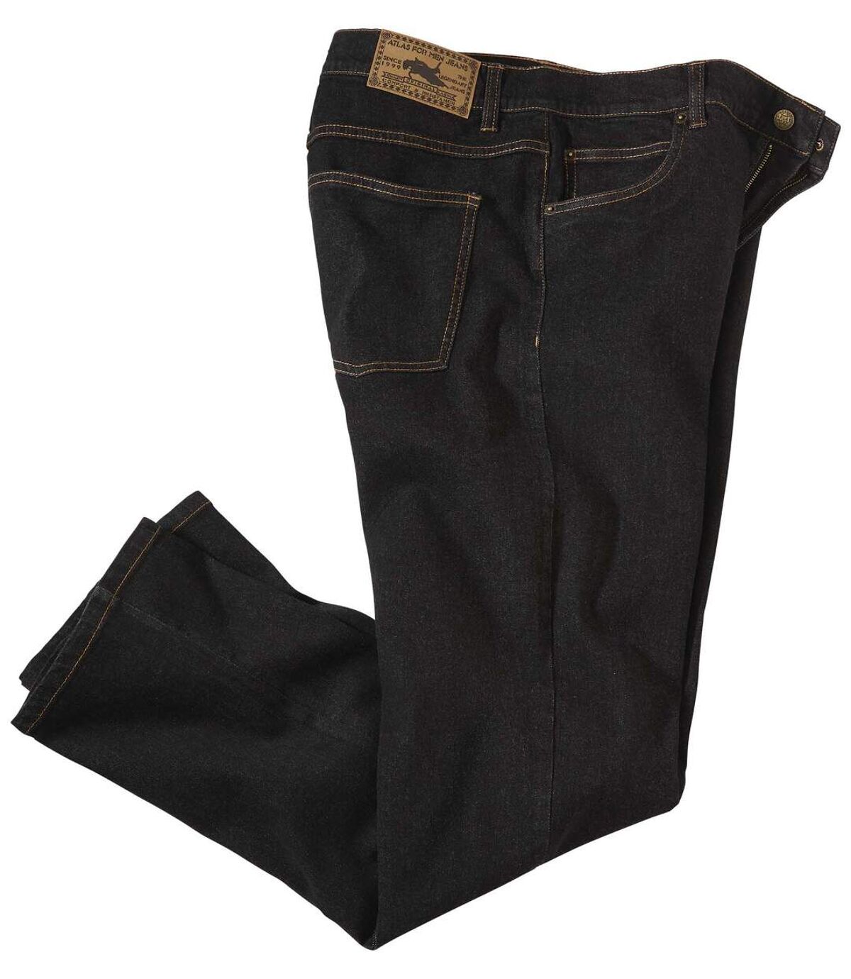 Zwarte regular stretch jeans   Atlas For Men