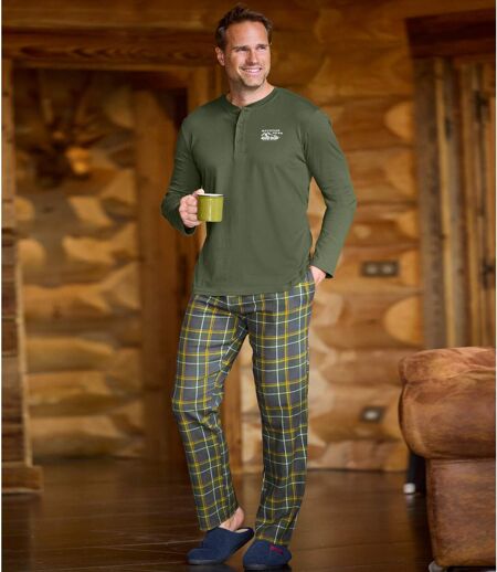 Men's Khaki Flannel & Jersey Pajamas