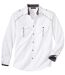 Men's White Embroidered Poplin Shirt