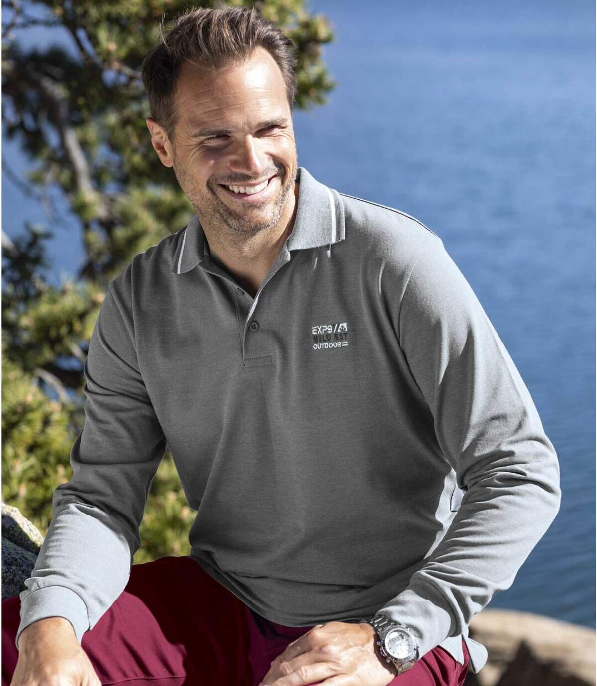 Sada 2 polo triček WILD EST z piké úpletu Atlas For Men