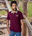 Pack of 2 Men's Casual Piqué Polo Shirts - Burgundy Grey-2