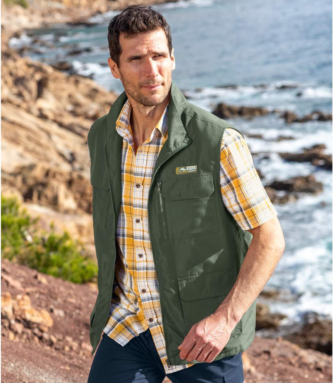 Men's Khaki Multipocket Gilet 