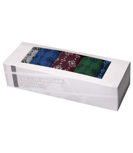 5 párból álló, jacquard mintás zokni készlet