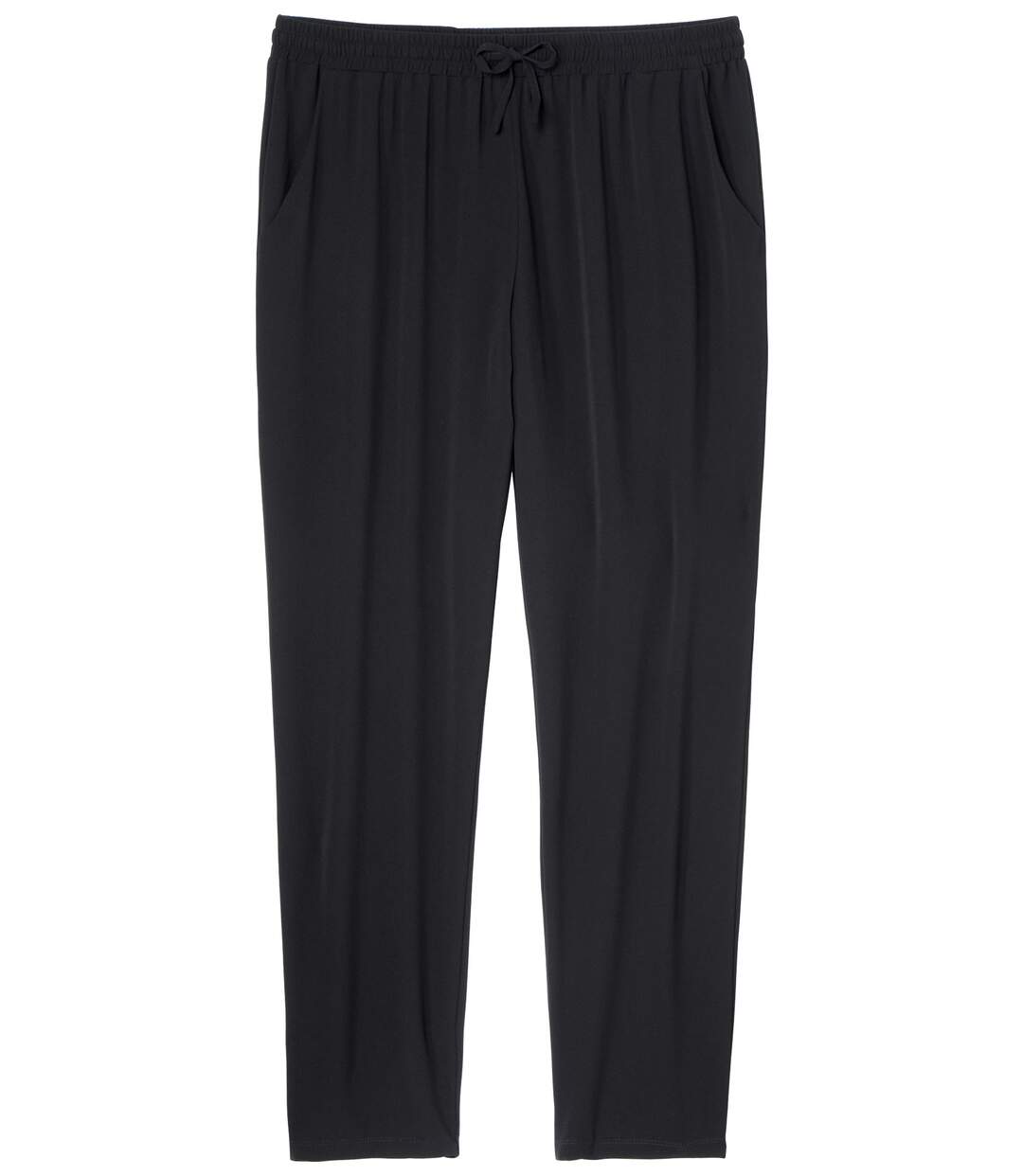 Women's Black Casual Trousers-2