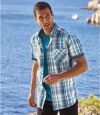 Men's Blue Checked Shirt  Atlas For Men