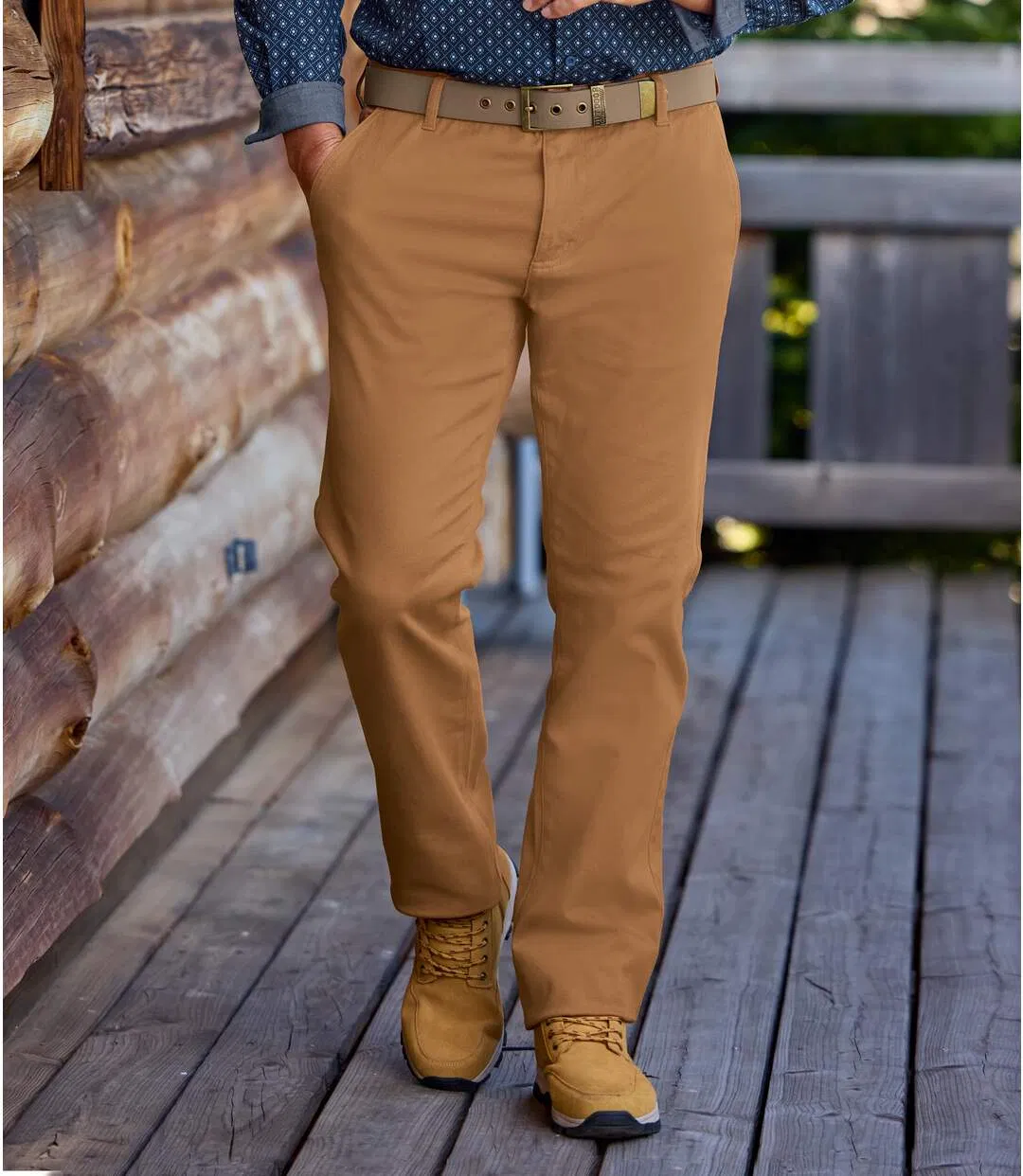 Men's Camel Stretch Chinos-1