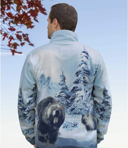 Fleece-Jacke mit Bärenmotiv