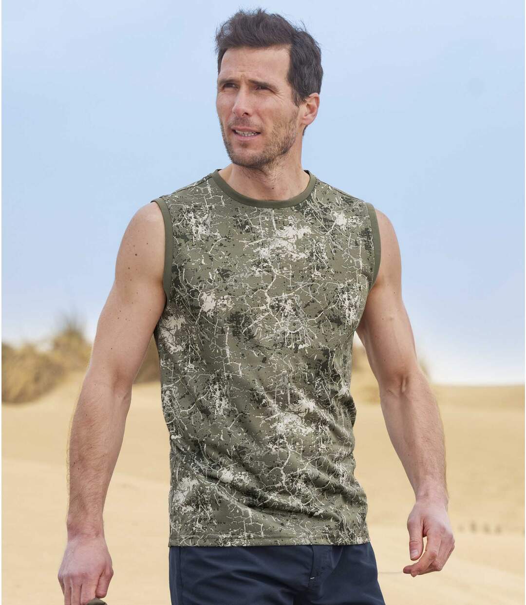 2er-Pack ärmellose T-Shirts im Camouflage-Look Atlas For Men