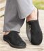 Men's Fleece-Lined Slippers - Black Grey