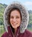 Women's Parka with Faux-Fur Hood - Water-Repellent - Plum-4