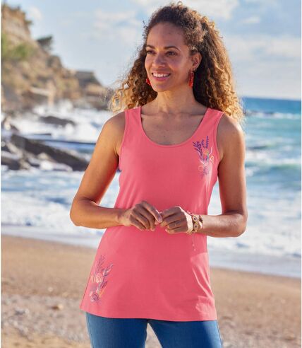 Pack of 2 Women's Tank Tops - Blue Pink 