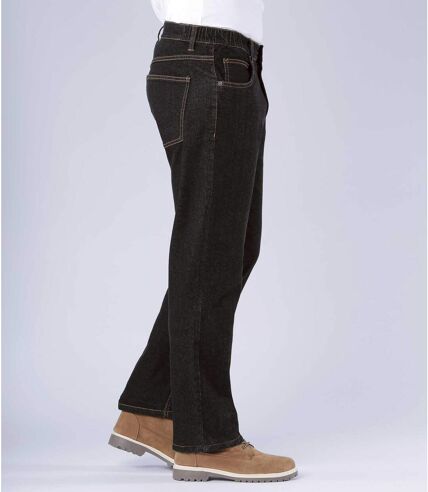 Men's Black Regular Stretch Jeans