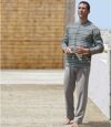 Men's Striped Pyjama Set - Grey Atlas For Men