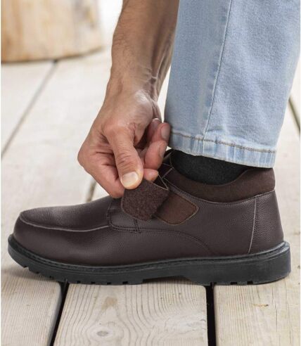 Men's Brown Split Leather Ankle Boots 