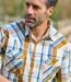 Men's Texas Checked Shirt - Ecru Yellow Blue