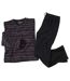 Men's Ultra-Comfortable Microfleece Pyjama - Bordeaux Black