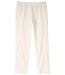 Women's Ecru Stretchy Summer Cropped Trousers