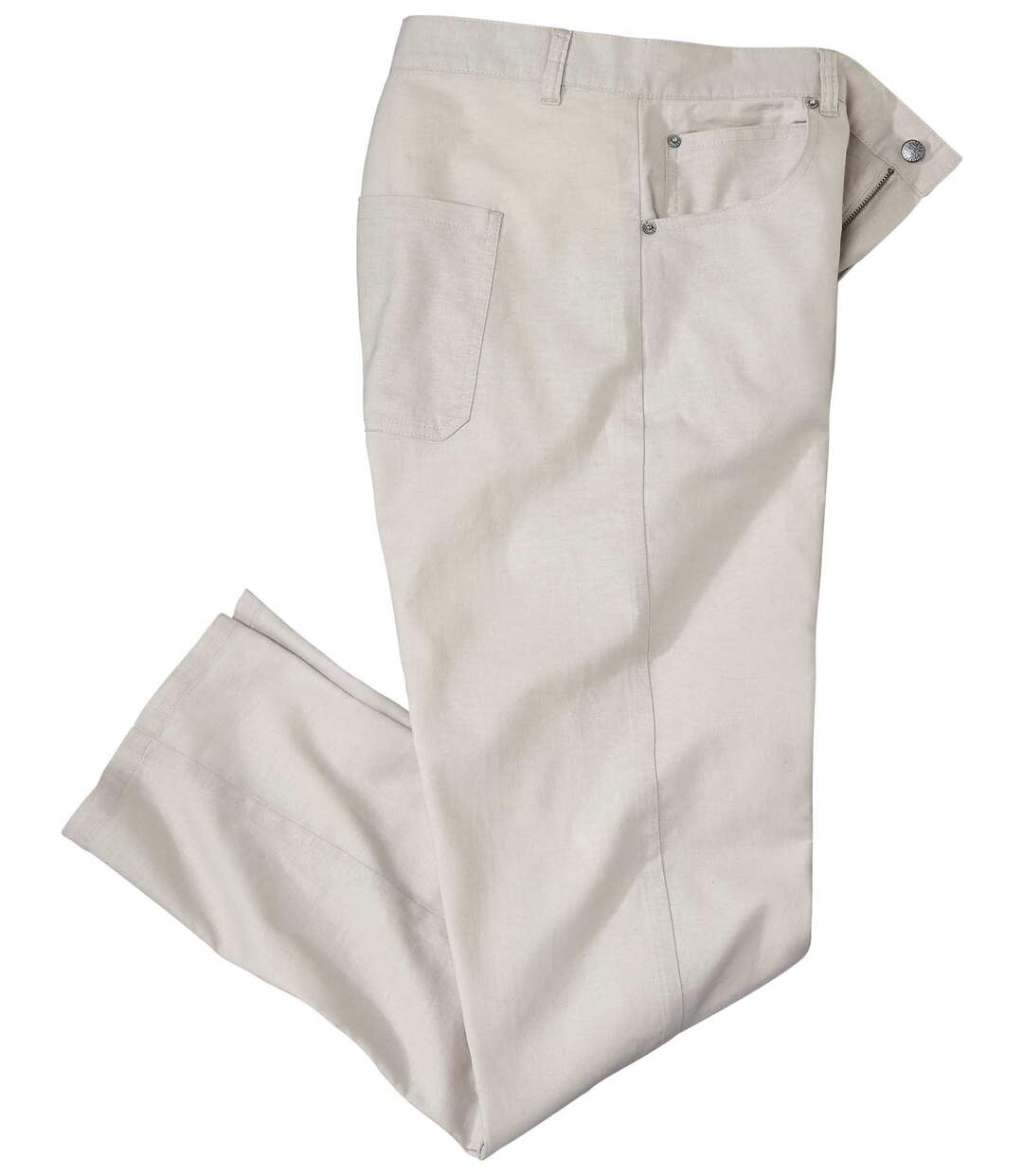 Men's Beige Cotton/Linen Stretch Pants Atlas For Men