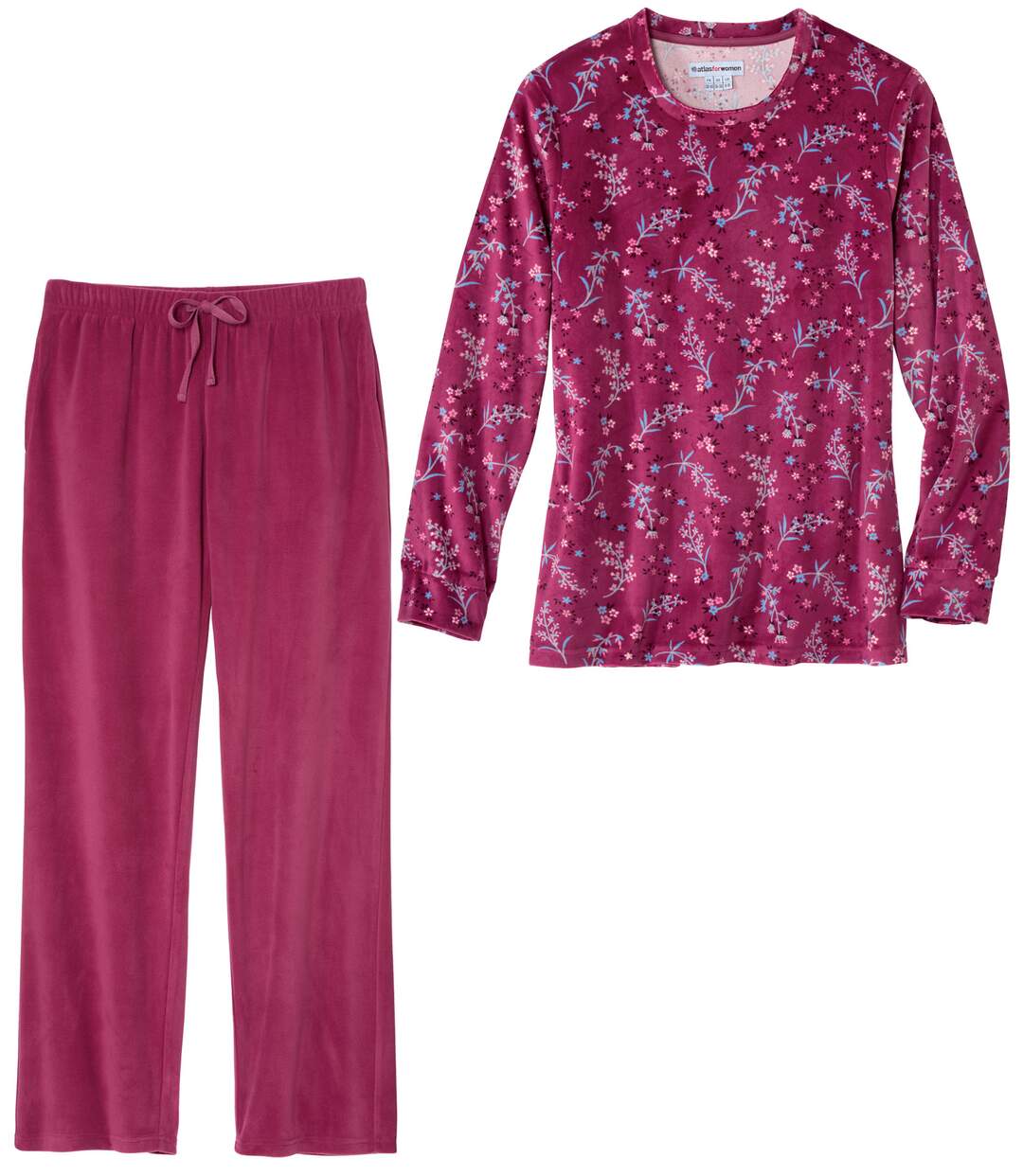 Pyjama en velours femme - framboise