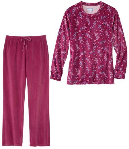 Pyjama Velours Fleuri 