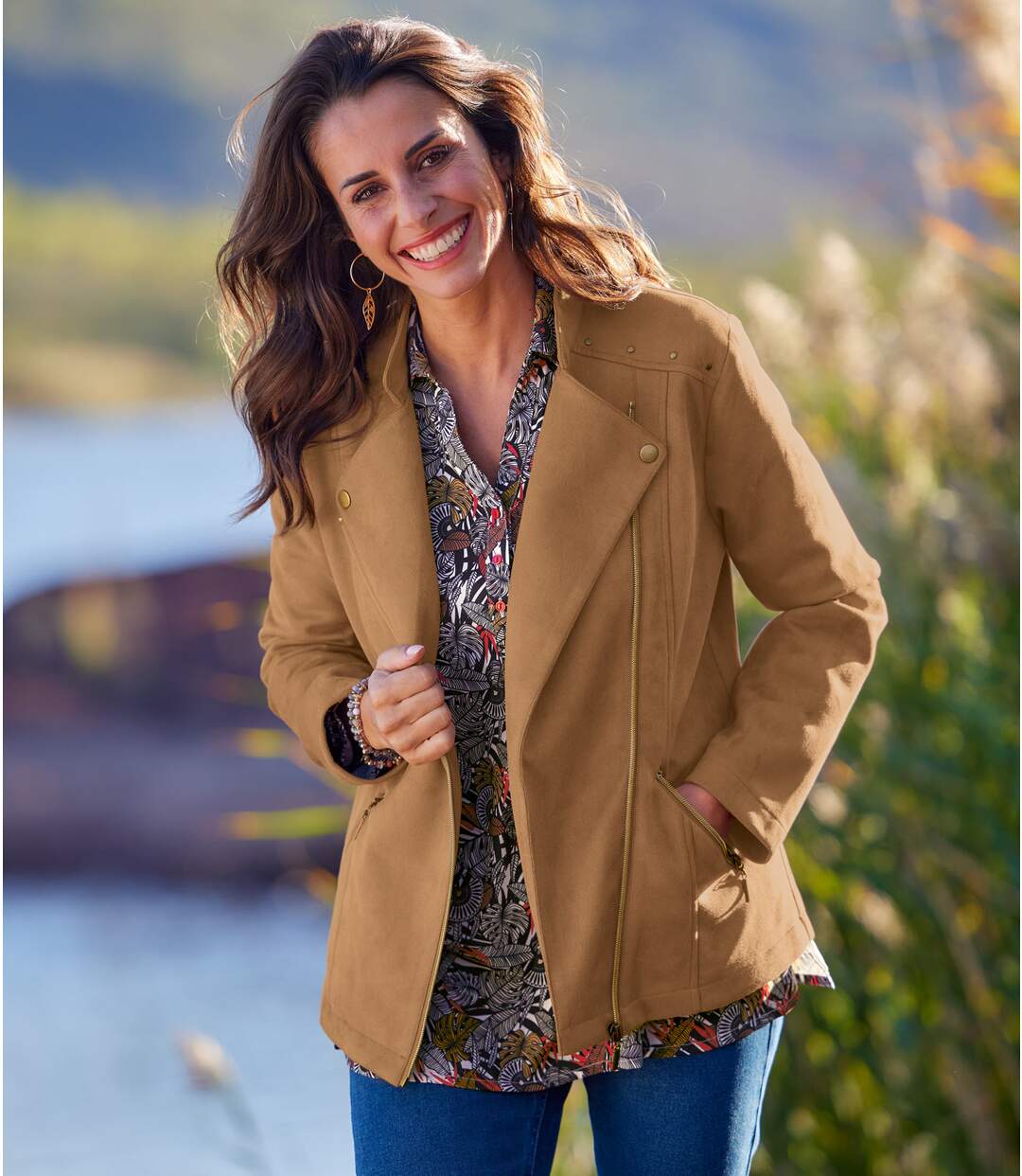 Women s Chestnut Faux Suede Jacket