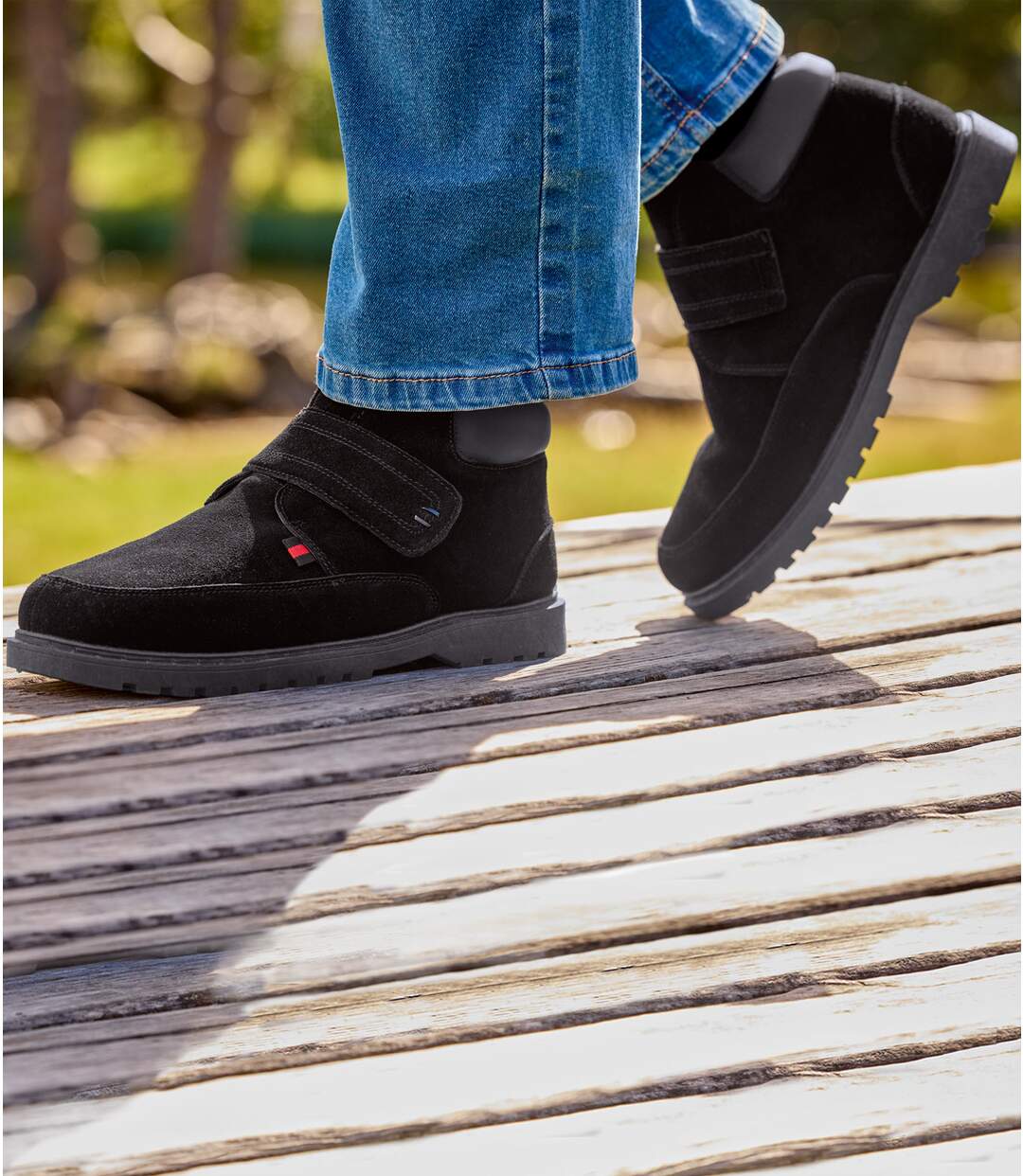 Wysokie buty z zamszowej, naturalnej skóry z wyściółką z kożuszka sherpa-2