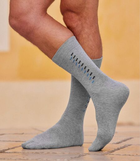 Sada 4 párov ponožiek so žakárovými motívmi