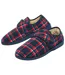 Geruite pantoffels met sherpavoering en klittenband-1