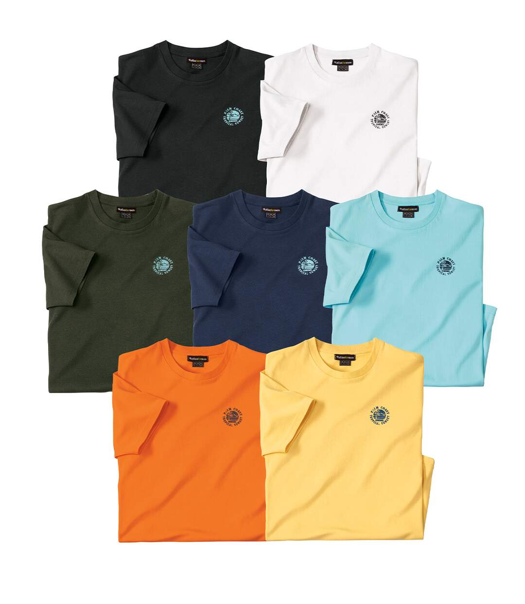 Pack of 7 Men's Plain T-shirts-1