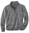 Szary sweter z wykładanym kołnierzem Atlas For Men