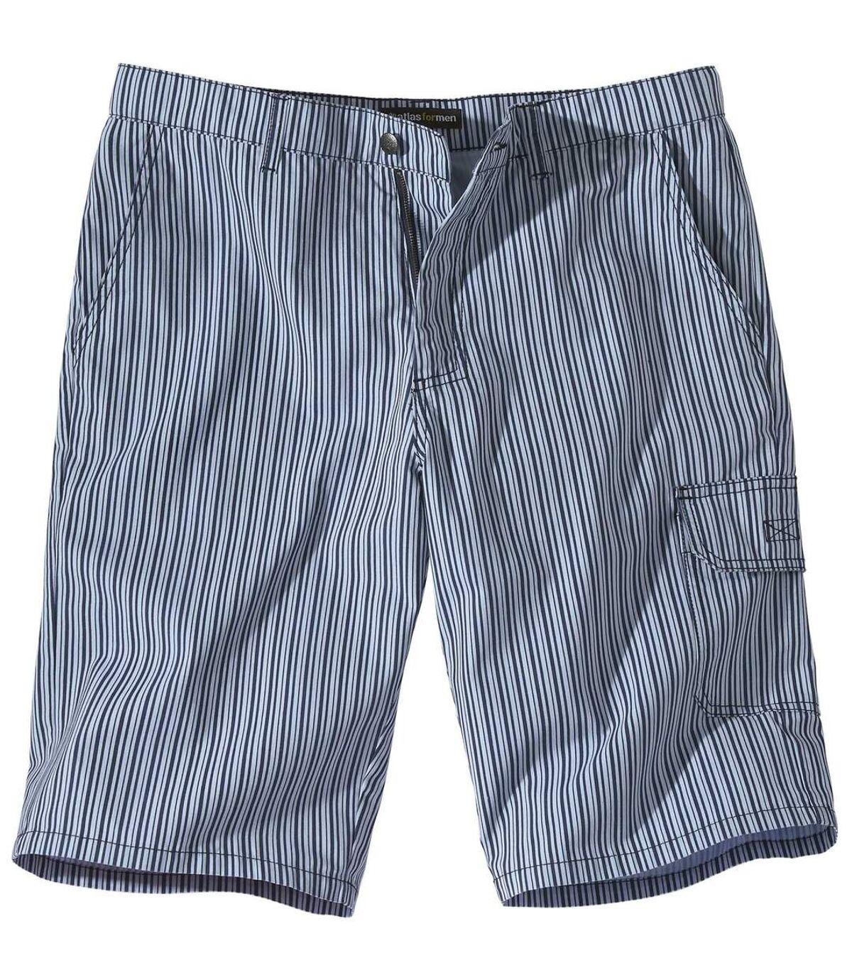 Men's Blue Striped Cargo Shorts Atlas For Men