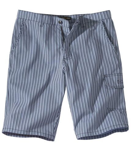 Men's Blue Striped Cargo Shorts