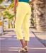 Pantalon Tregging 7/8e en Twill Stretch Jaune-1