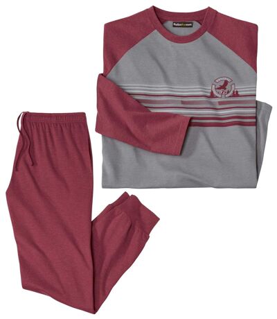 Men's Jersey Pajamas - Burgundy Gray