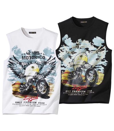 2er-Pack ärmellose T-Shirts Biker