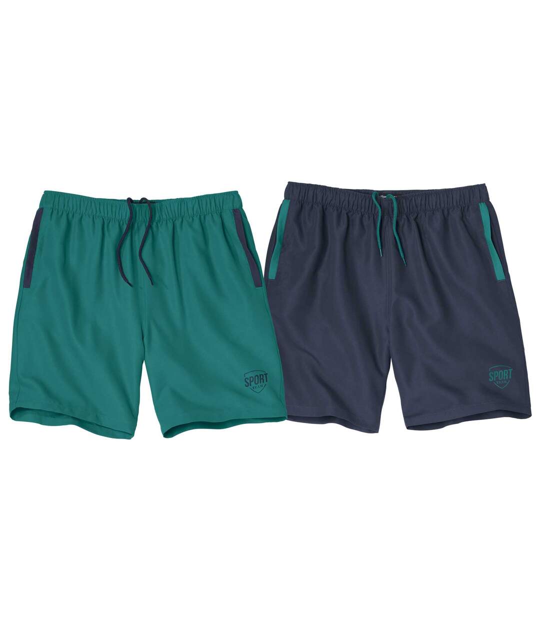 Pack of 2 Men's Summer Shorts - Green Navy Atlas For Men