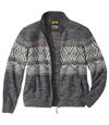 Men's Anthracite Patterned Knitted Jacket Atlas For Men